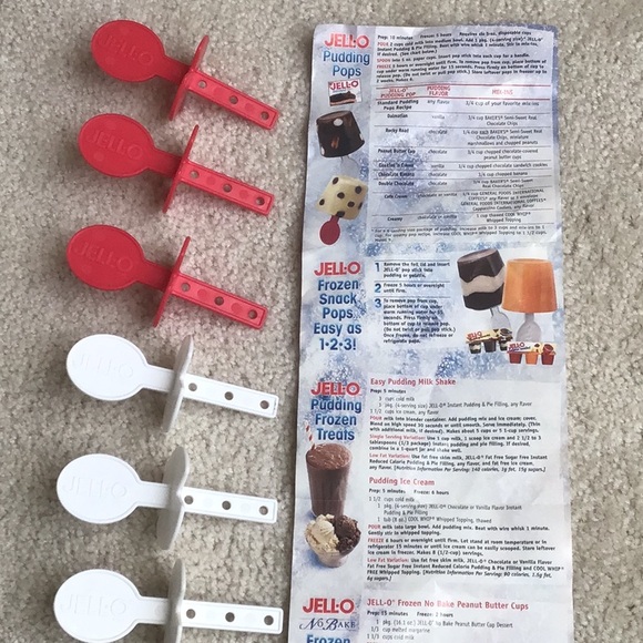 Jell-o Frozen Treat Kit, set of 6 pop sticks with instructional recipe sheet - Picture 5 of 7
